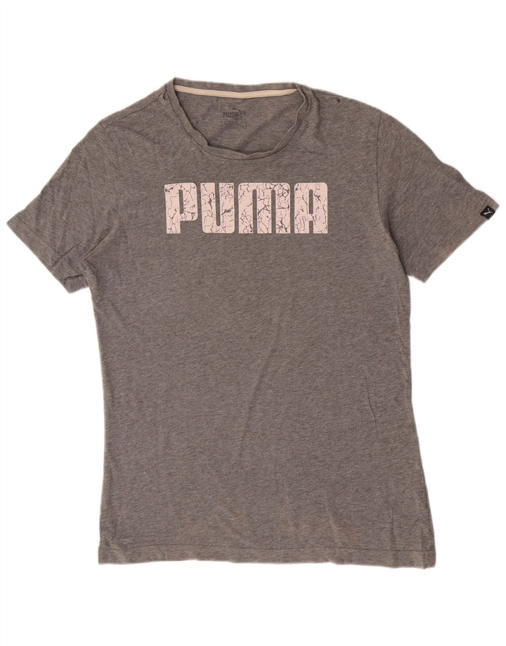 Puma Camiseta Masculina Graphic Top Pequeno Algodão Cinza