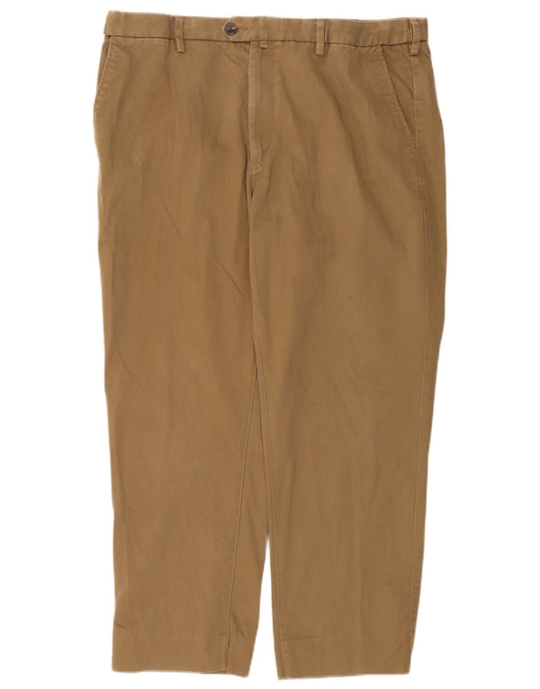 Calça chino reta masculina Marks & Spencer Blue Harbor W40 L28 marrom