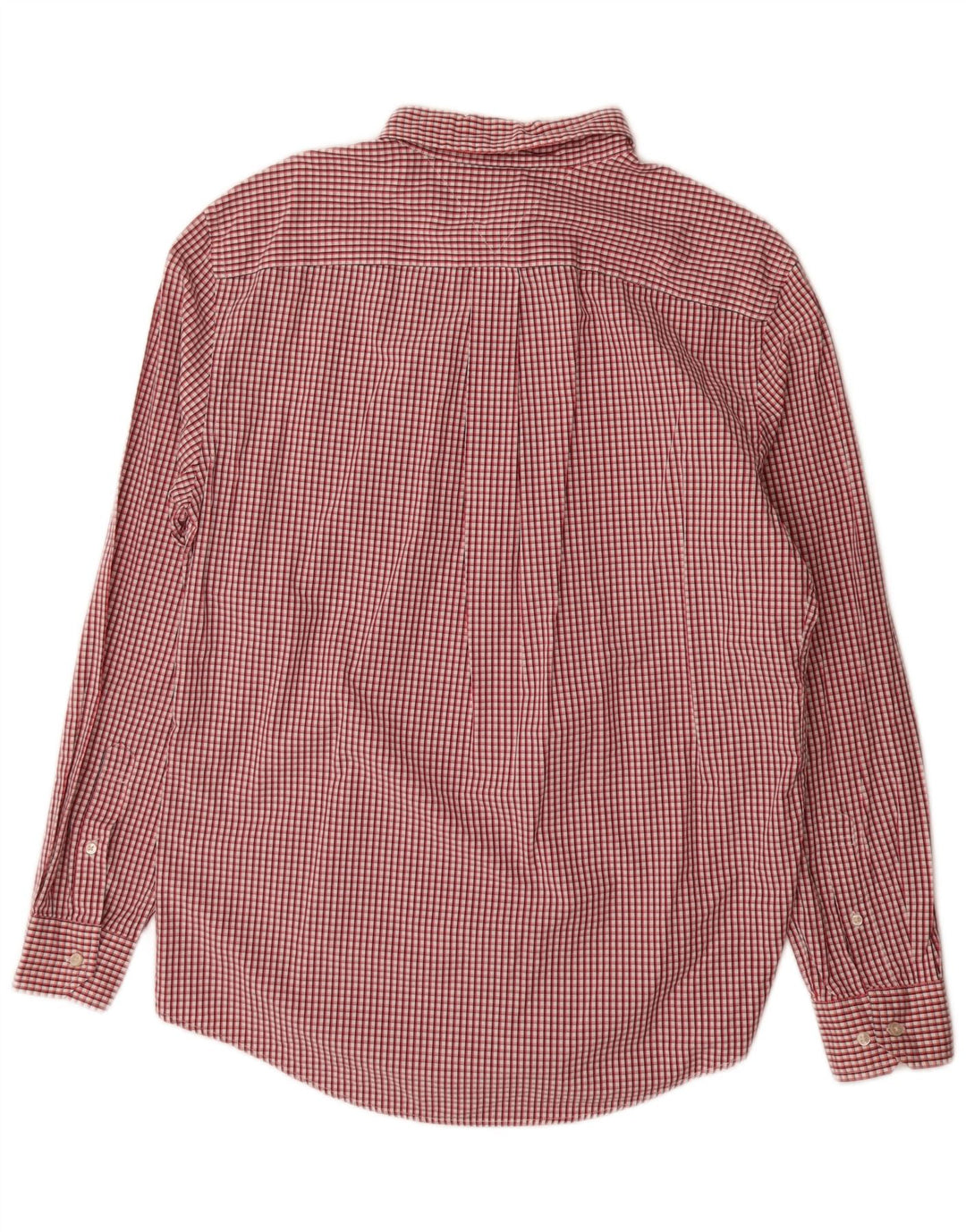 Camisa masculina Tommy Hilfiger grande xadrez vermelho algodão