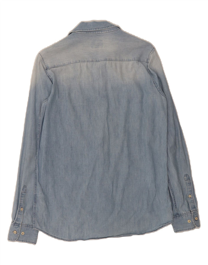 MASSIMO DUTTI Girls Denim Shirt 15-16 Years Blue Cotton Vintage Massimo Dutti and Second-Hand Massimo Dutti from Messina Hembry 