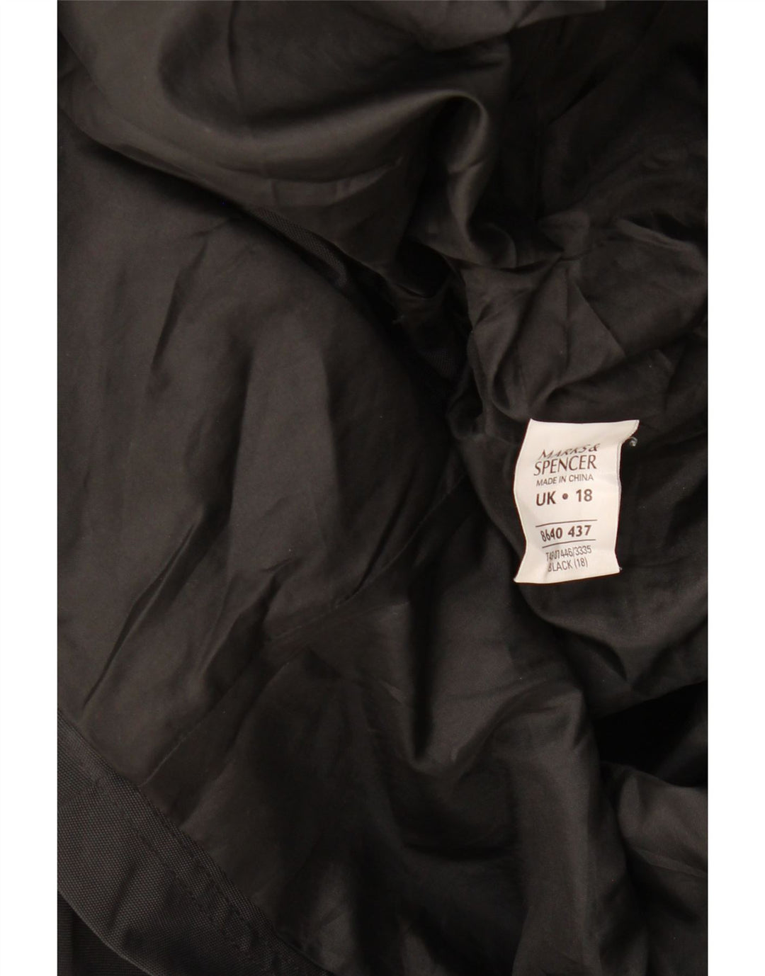 Jaqueta parka feminina com capuz Marks & Spencer Reino Unido 18 XL preto poliéster