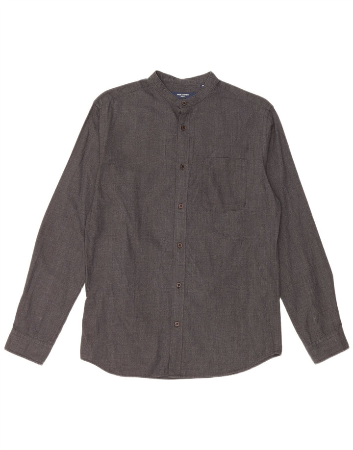 Camisa masculina Jack & Jones algodão cinza médio