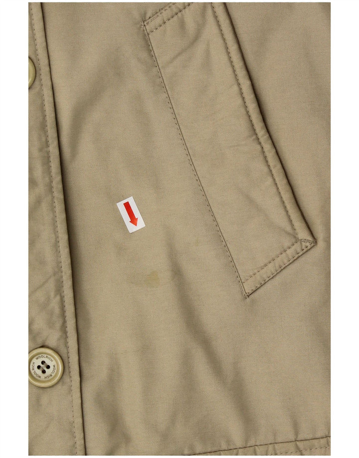 Jaqueta feminina acolchoada com capuz WOOLRICH Reino Unido 14 algodão verde médio