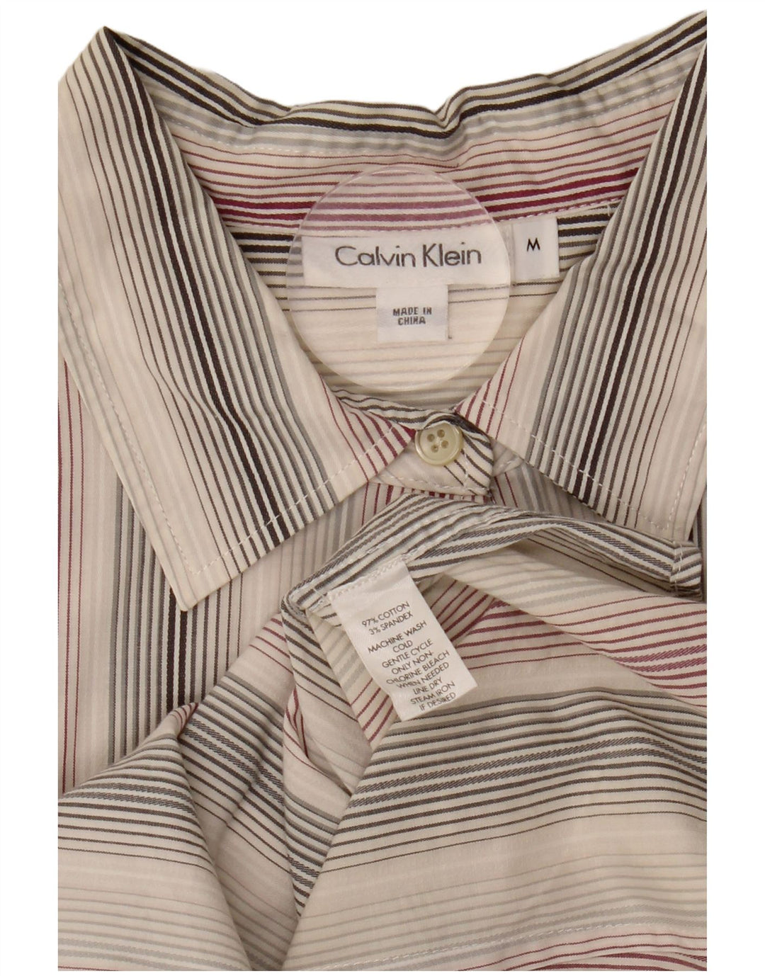 Camisa Calvin Klein Feminina UK 14 Médio Algodão Listrado Multicolorido