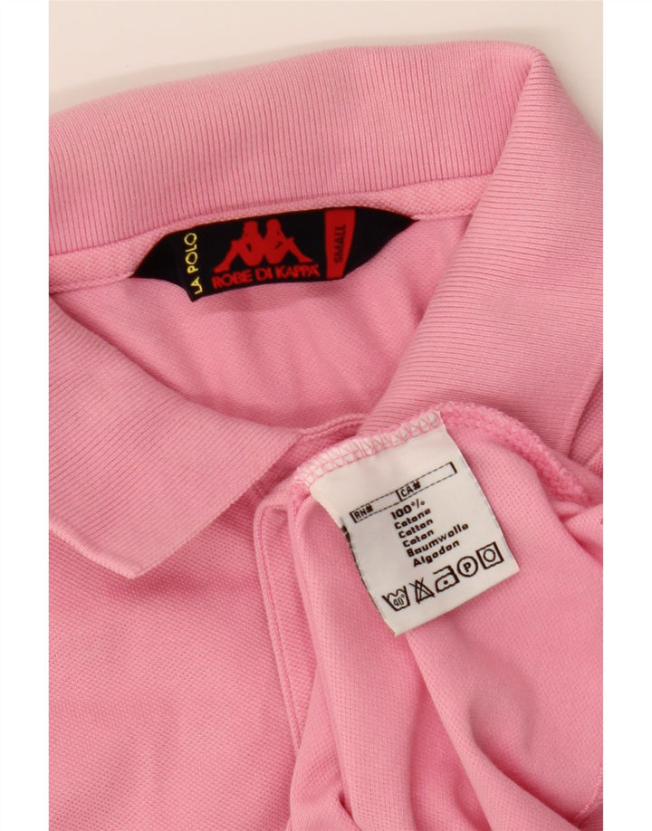 Camisa polo masculina KAPPA pequena rosa algodão