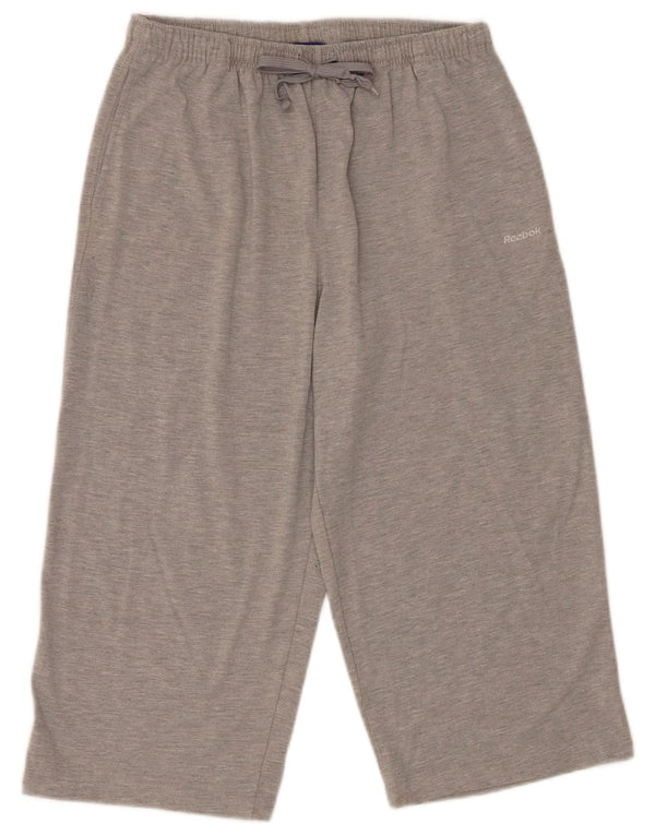 Reebok Mulher Capri Calças De Treino UK 14 Grande Cinza