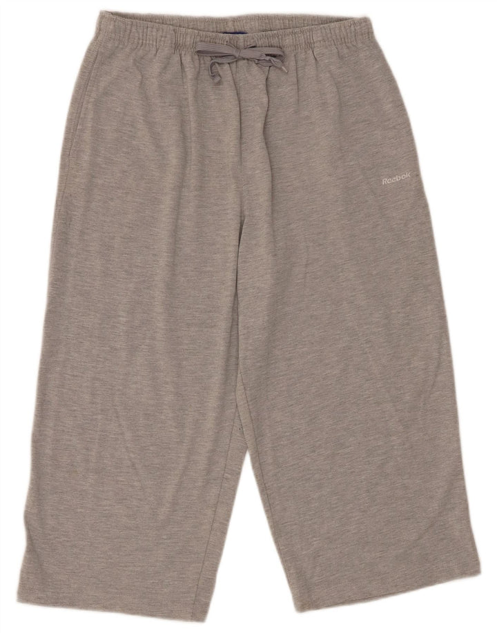 Reebok Mulher Capri Calças De Treino UK 14 Grande Cinza