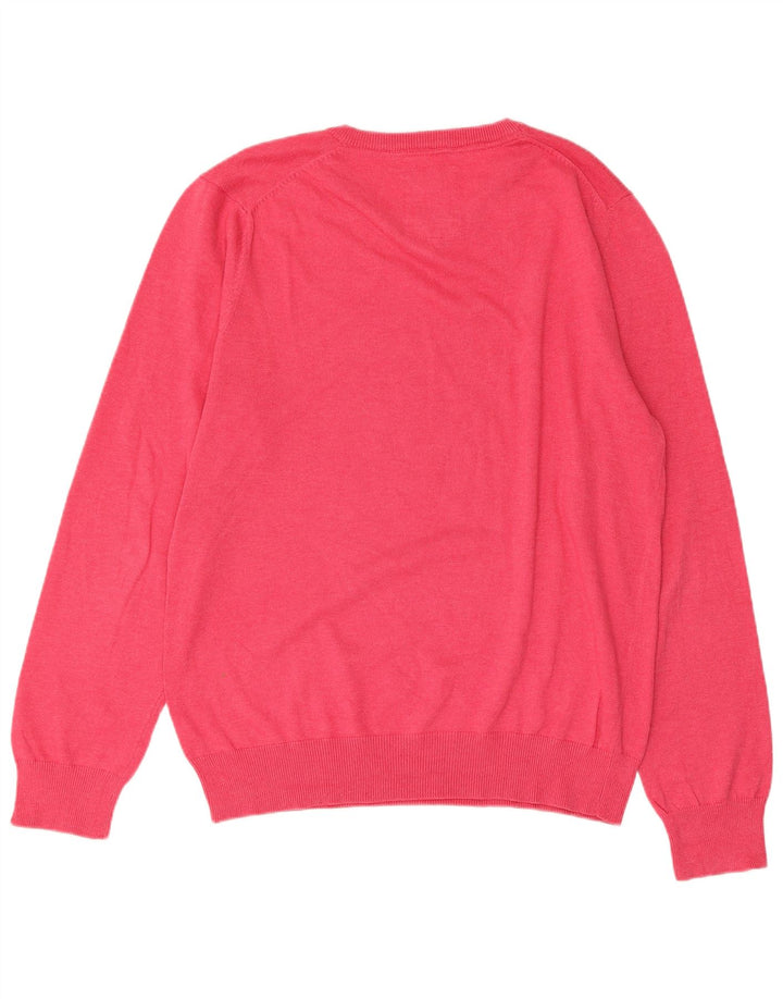 Suéter feminino PEPE JEANS com decote em V UK 18 XL algodão rosa