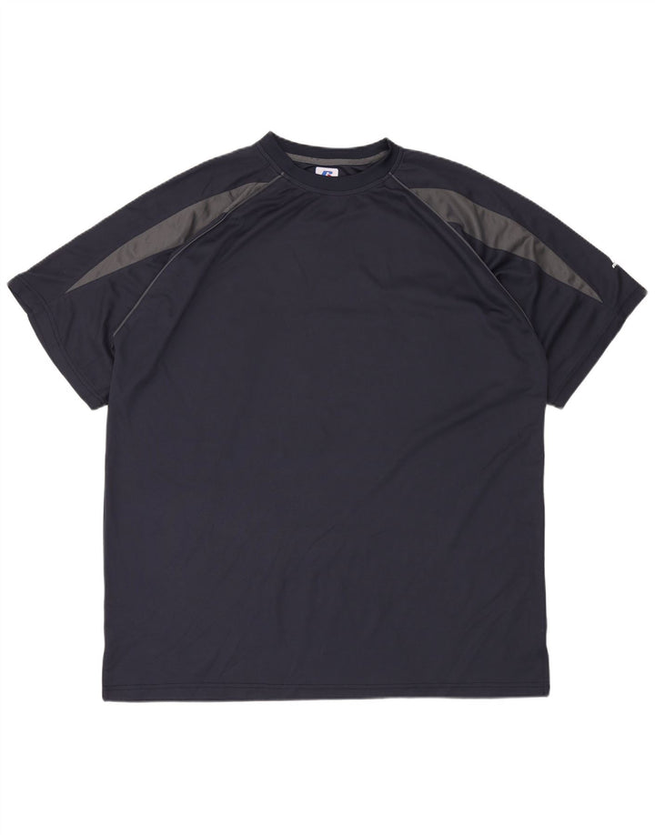 Camiseta alta masculina RUSSELL ATLÉTICA Top 2XL Azul marinho Colourblock Poliéster