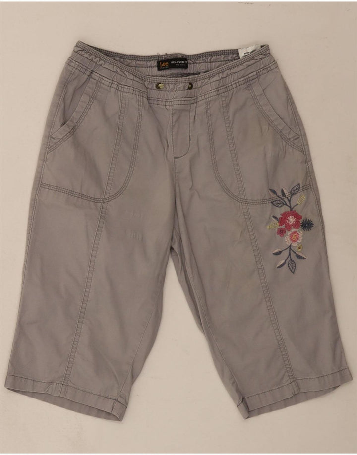 LEE Womens Petites Relaxed Fit Bermuda Shorts US 4 Small W28  Grey Cotton Vintage Lee and Second-Hand Lee from Messina Hembry 