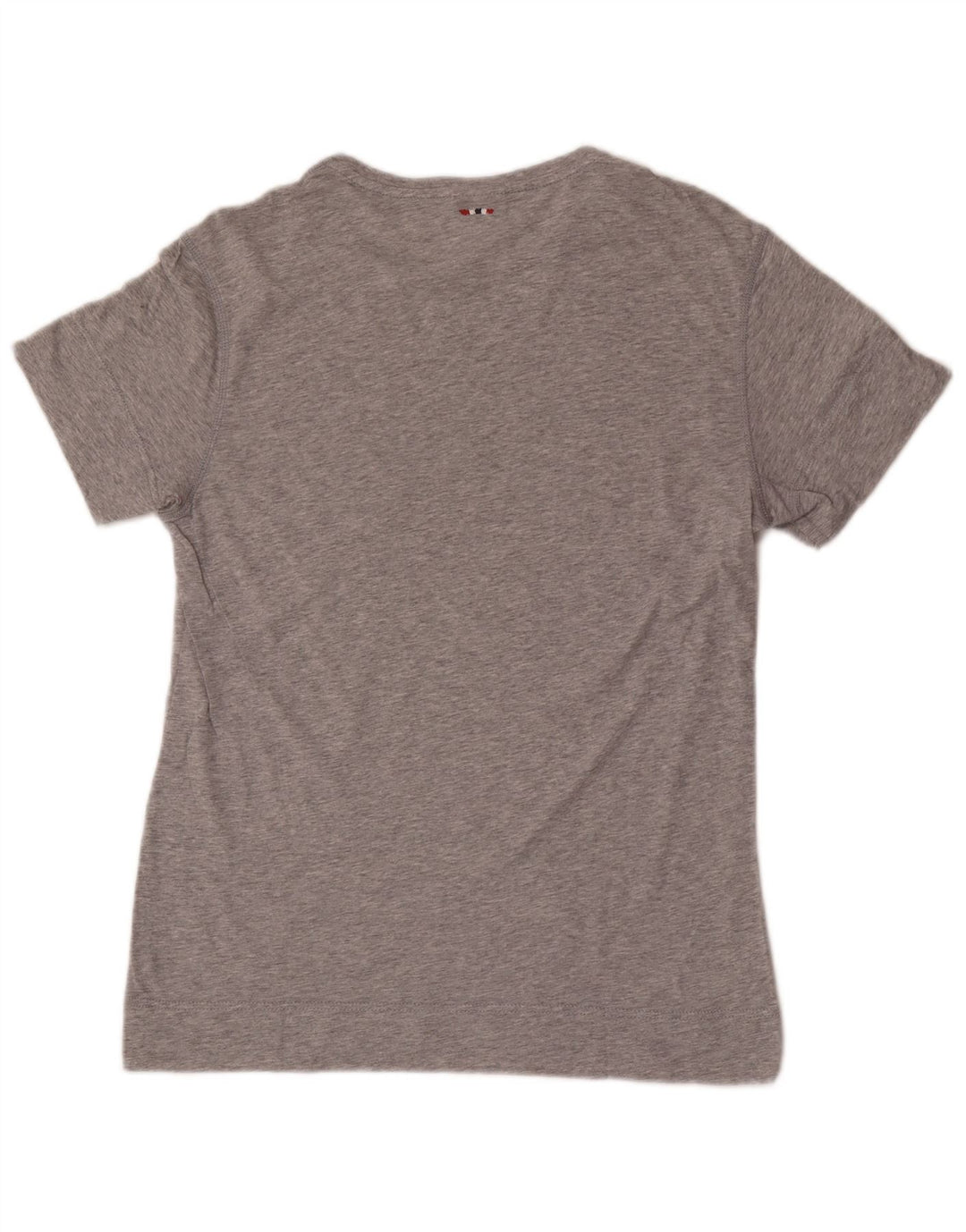 Camiseta masculina geográfica Napapijri pequena cinza