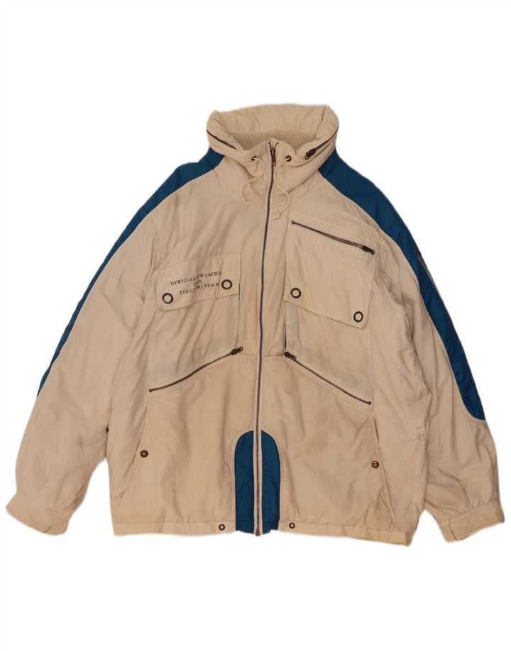 Jaqueta de esqui masculina grande com capuz Colmar IT 50 Medium Off White Colourblock