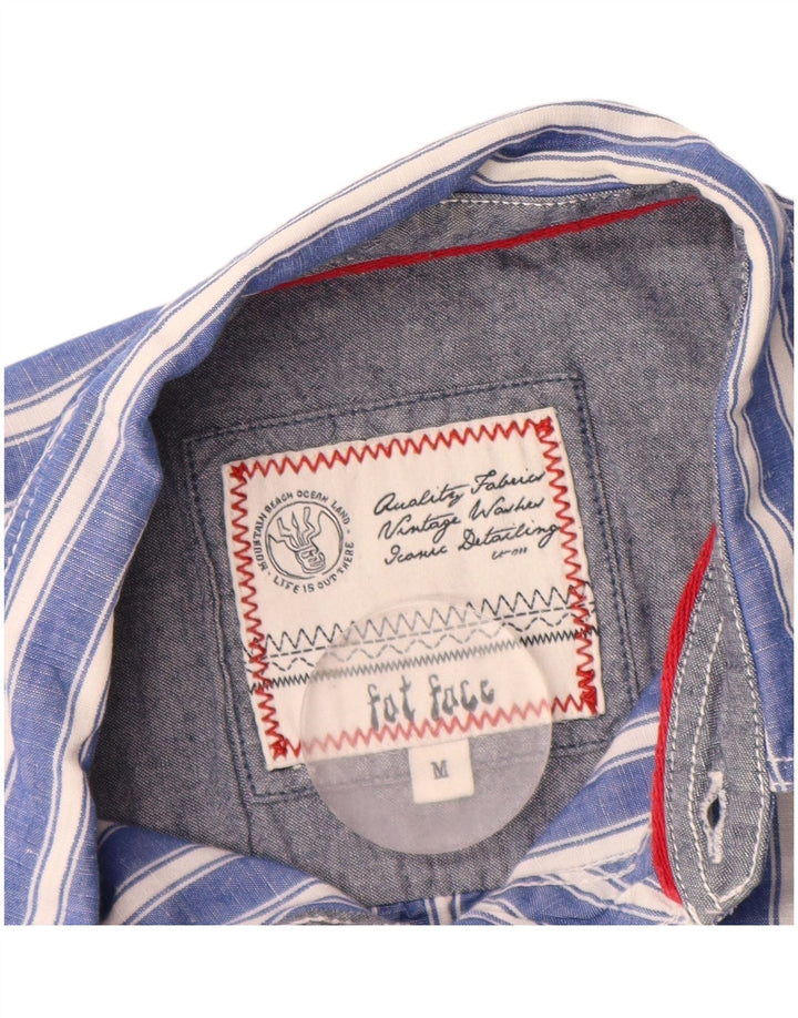 Camisa masculina Fat Face listrada azul médio