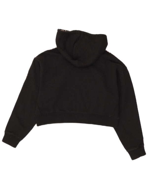 Adidas Womens Crop Oversized Hoodie Jumper Reino Unido 10 Pequeno Preto Animal Print