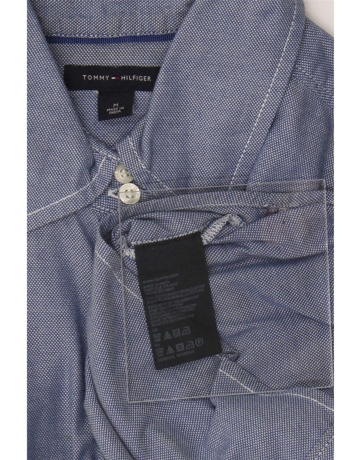 Camisa feminina Tommy Hilfiger UK 12 algodão azul médio