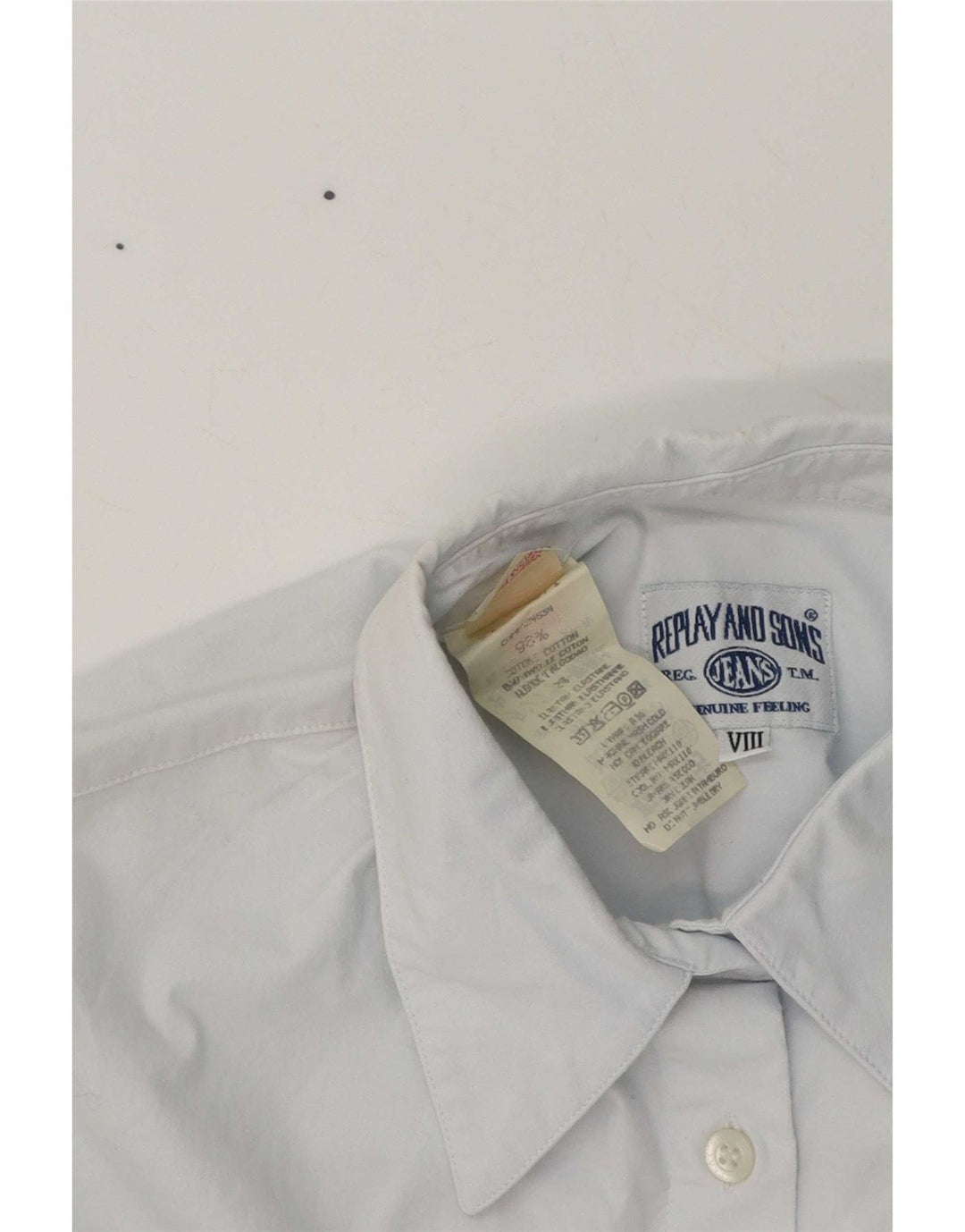 Camisa feminina Replay UK 12 algodão azul médio