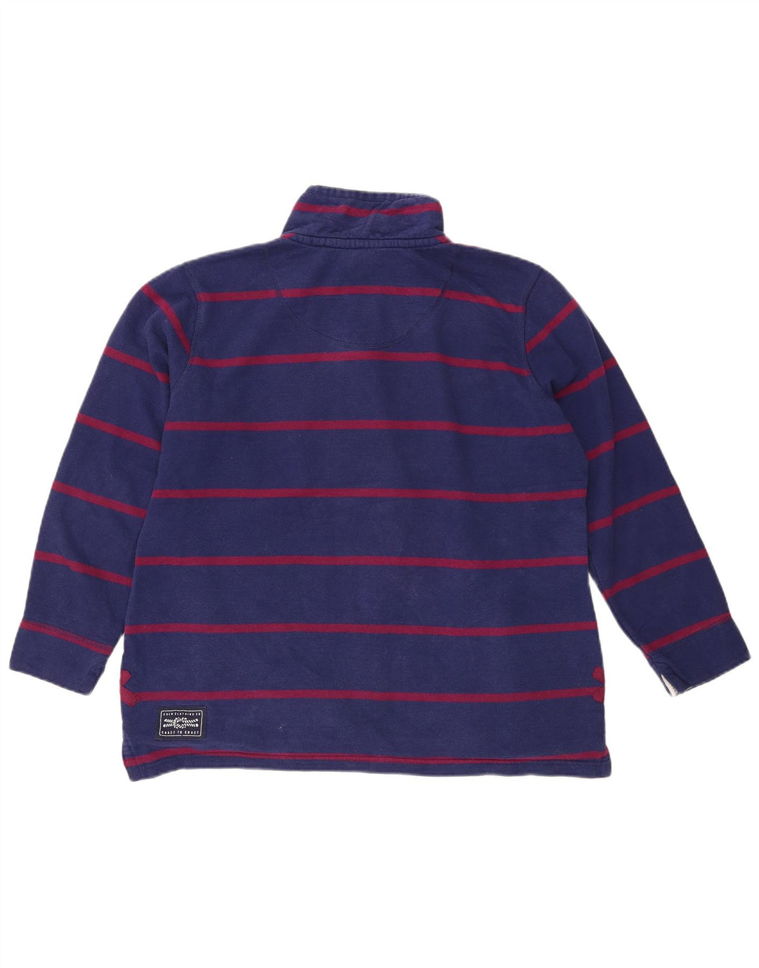 CREW CLOTHING Suéter feminino com capuz Reino Unido 16 grande listrado azul marinho