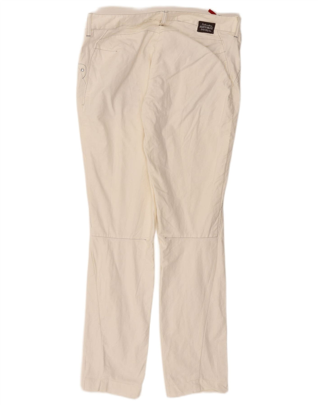 Calça chino reta feminina MURPHY & NYE W32 L29 algodão branco