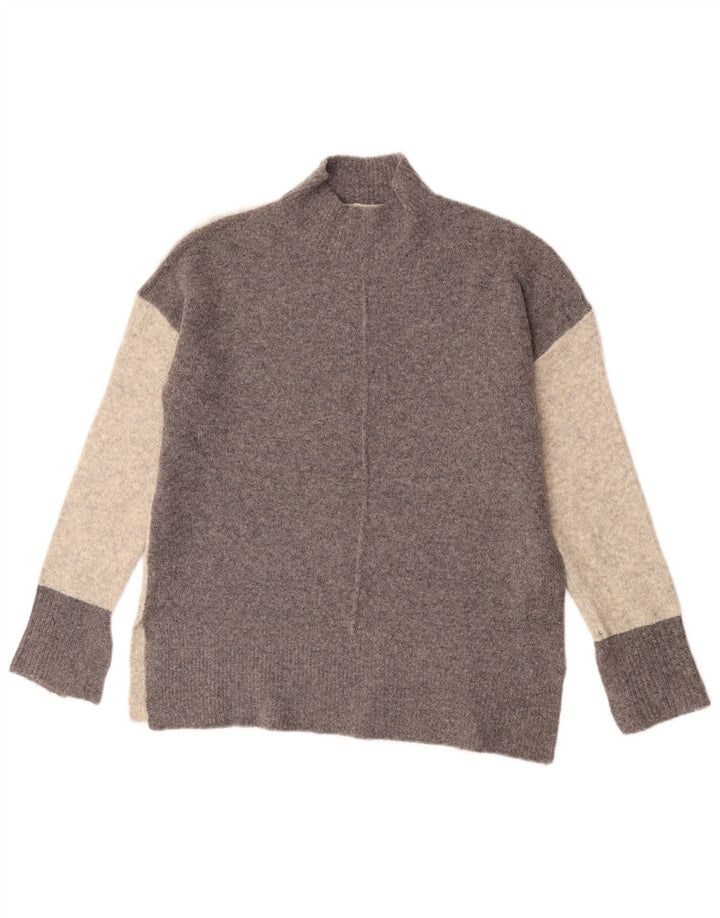 Suéter feminino Marks & Spencer com gola tartaruga Reino Unido 14 cinza médio