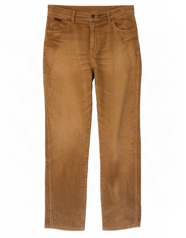 Calça masculina Wrangler Texas Stretch Straight Corduroy W34 L33 Algodão Bege