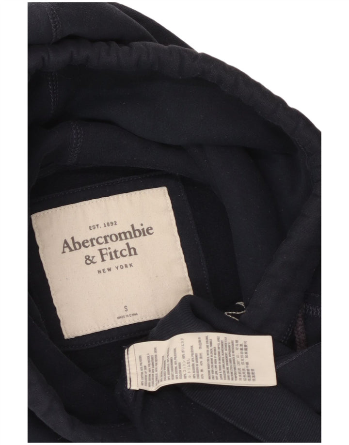 Suéter feminino ABERCROMBIE & FITCH New York com capuz Reino Unido 10 pequeno azul marinho