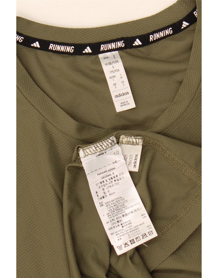 Adidas Mens Camiseta Top Pequeno Poliéster Cáqui