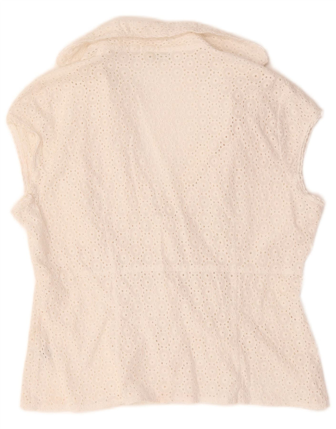 Blusa feminina Marks & Spencer transparente Reino Unido 16 grande branca