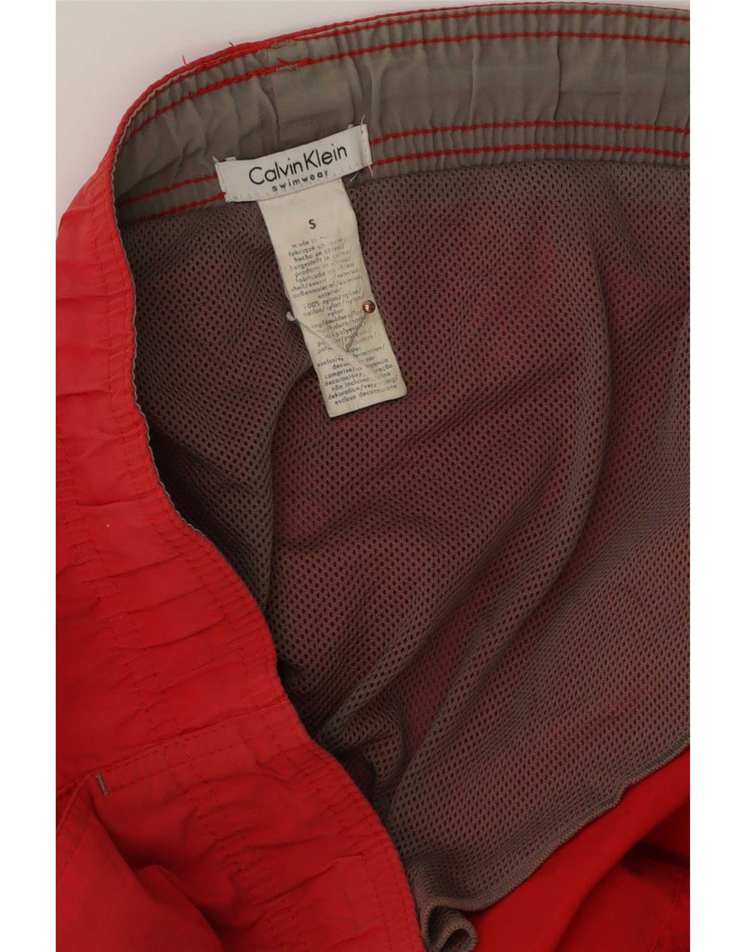 Shorts de natação masculino Calvin Klein pequeno poliéster vermelho