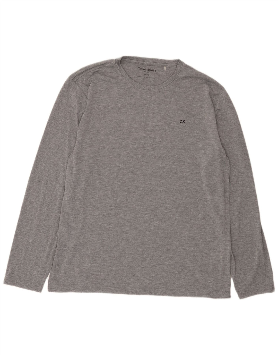 Calvin Klein Mens Top Manga Longa XL Cinza Poliéster