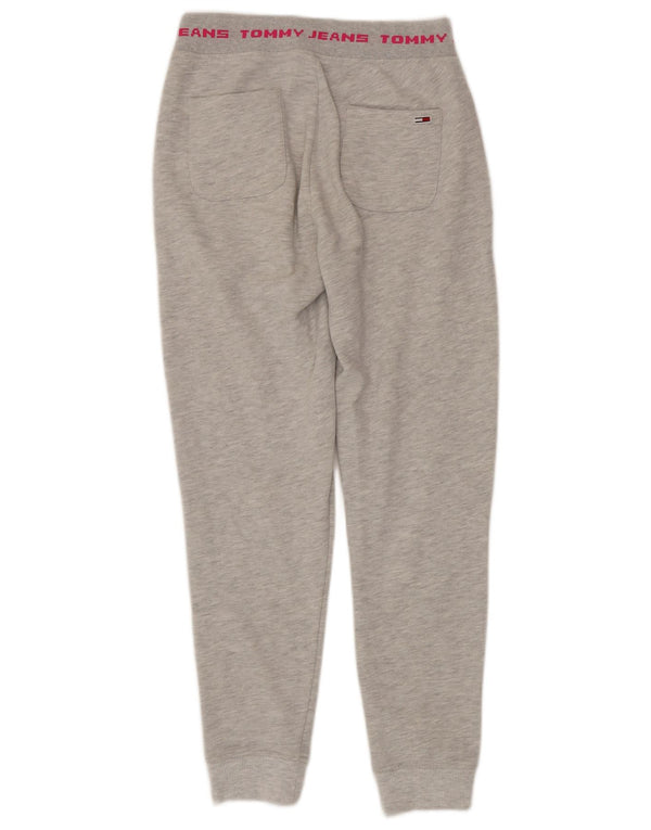 Calça esportiva feminina Tommy Hilfiger com estampa gráfica e joggers UK 6 XS cinza