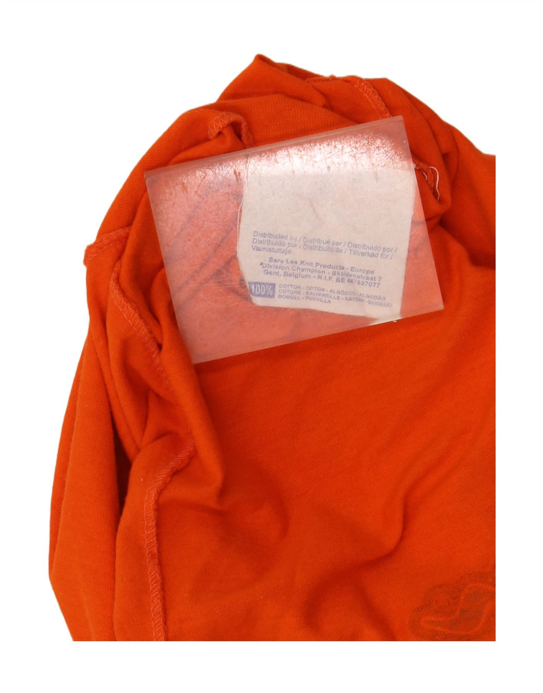 Camiseta masculina com estampa gráfica Champion, algodão colorblock laranja médio