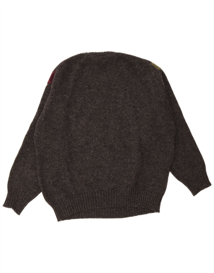Suéter masculino Rifle com gola redonda XL cinza Argyle/lã diamante