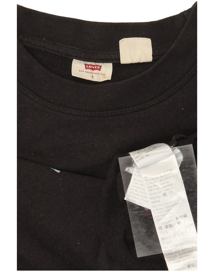 Moletom feminino oversized gráfico LEVI'S Reino Unido 10 pequeno algodão preto