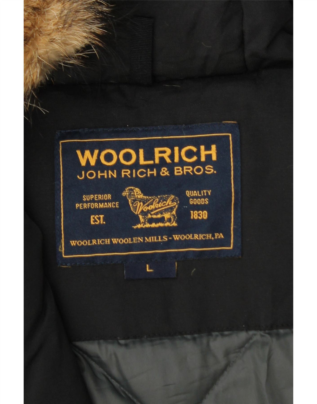 Jaqueta feminina acolchoada com capuz Woolrich UK 40 grande preta