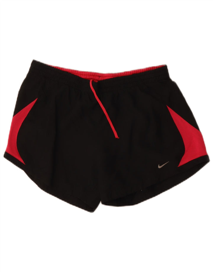 Shorts esportivos femininos NIKE UK 14 médio preto colorblock poliéster