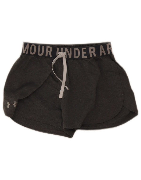 Shorts esportivos gráficos Under Armour Girls Heat Gear 9-10 anos cinza médio