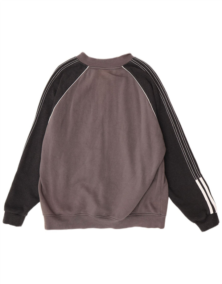 Adidas Mens Tracksuit Top Jacket Grande Cinza Colorblock Algodão
