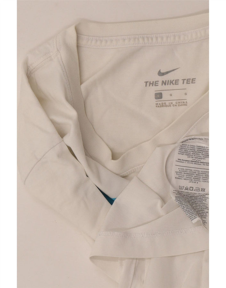 Camiseta gráfica masculina Nike grande algodão branco