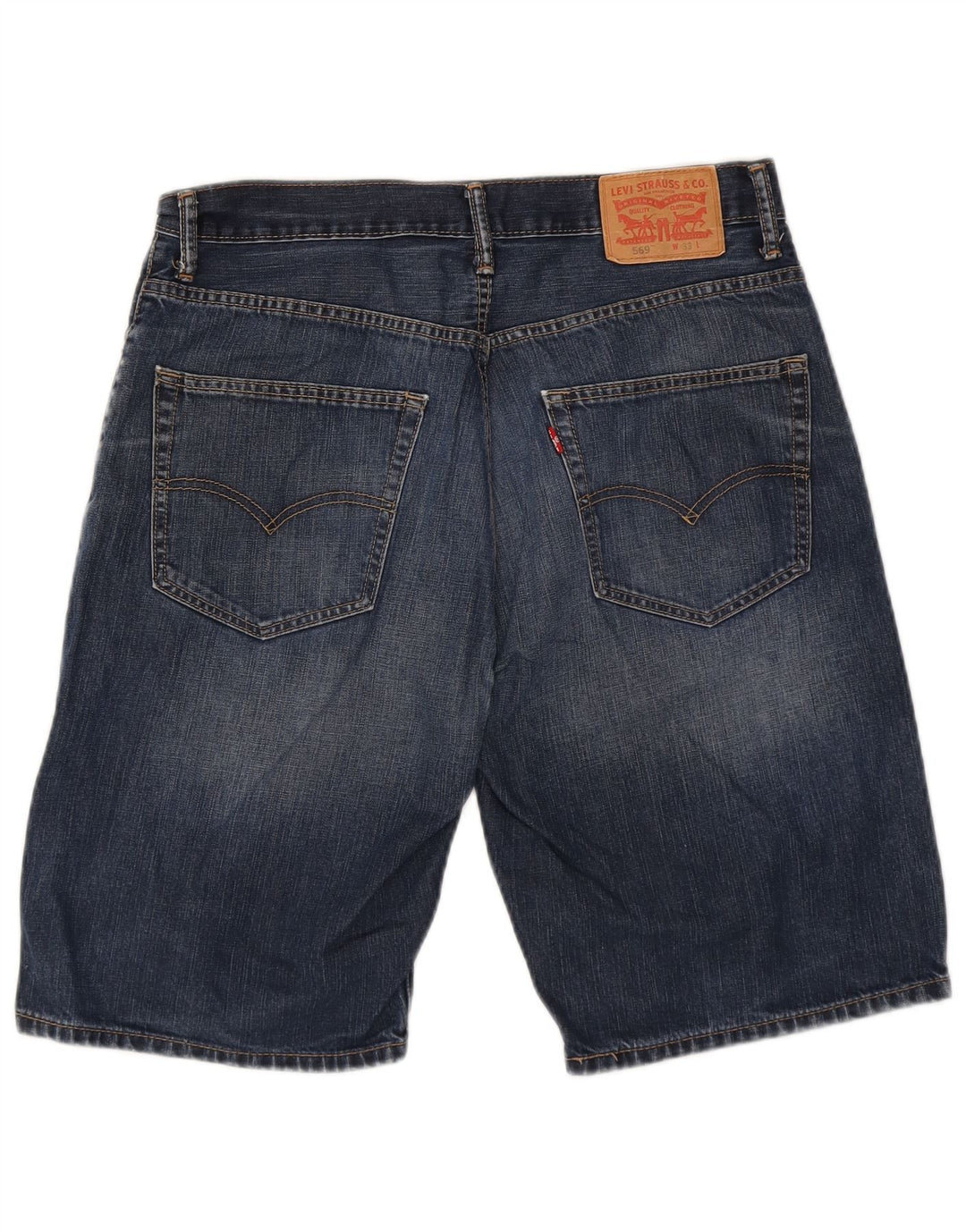 LEVI'S Masculino 569 Shorts Jeans W33 Médio Azul Algodão