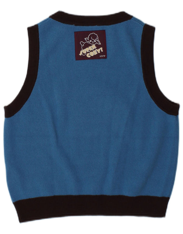 Regata feminina Levi's Crop Graphic Vest UK 10 Small Blue Colourblock