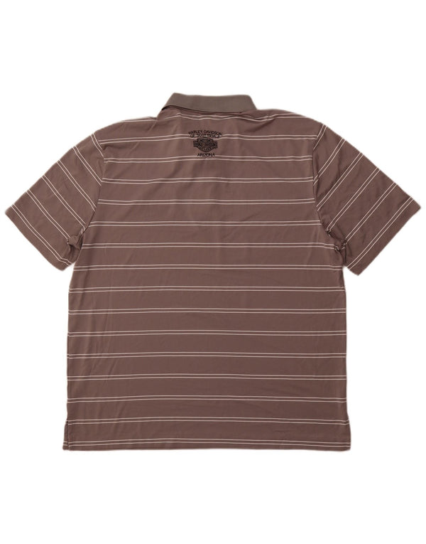 Camisa polo masculina HARLEY DAVIDSON XL poliéster listrado cinza