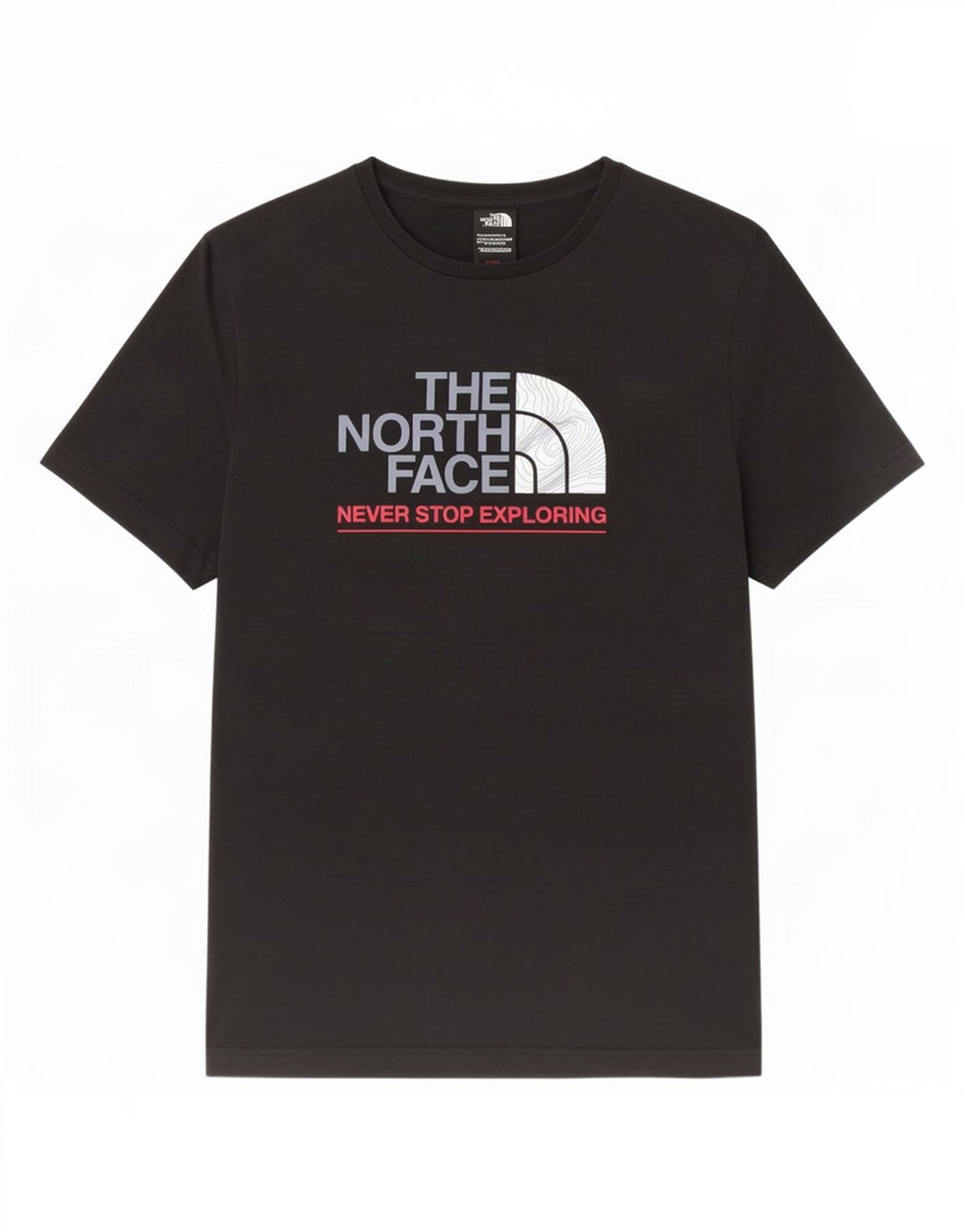Camiseta gráfica masculina The North Face Top médio algodão preto