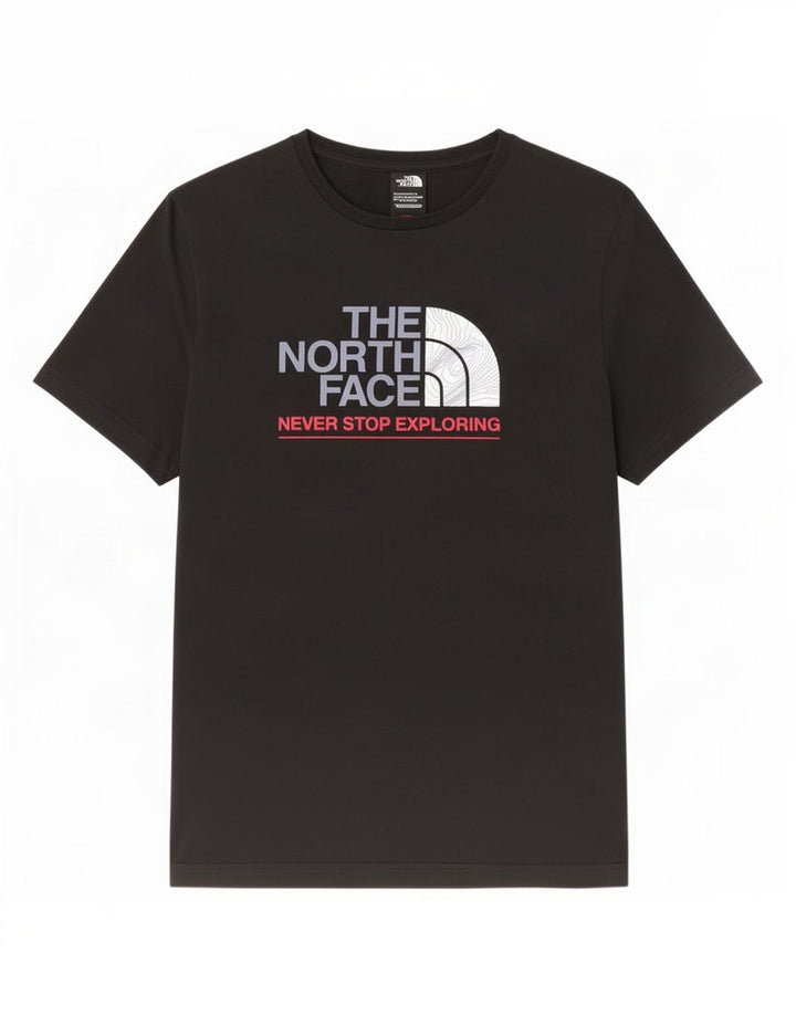 Camiseta gráfica masculina The North Face Top médio algodão preto