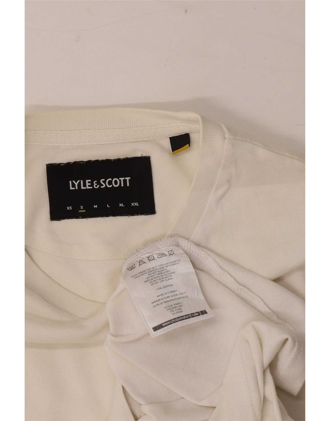 Camiseta masculina Lyle & Scott pequena de algodão branco