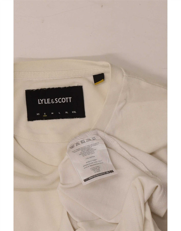 Camiseta masculina Lyle & Scott pequena de algodão branco
