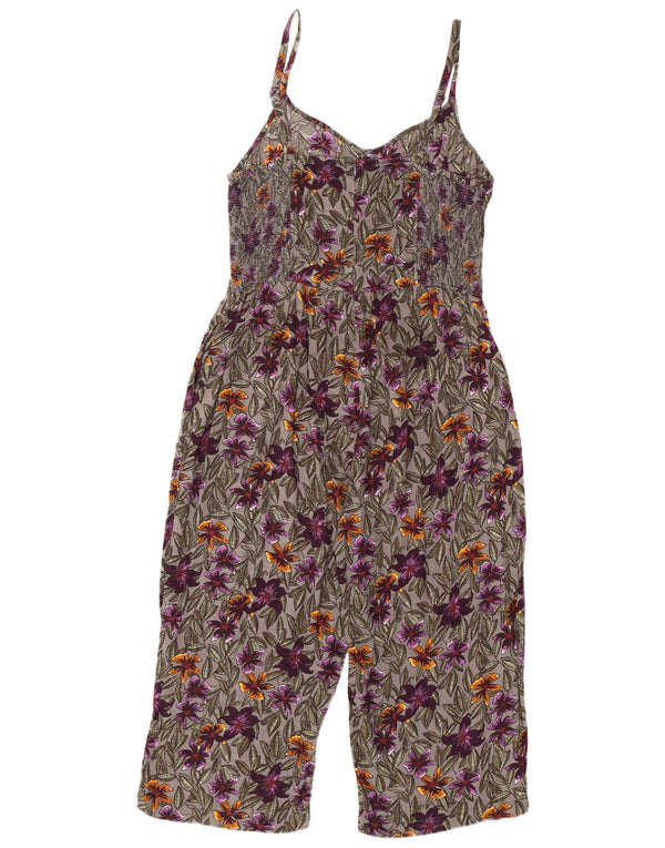 Macacão feminino sem mangas Fat Face UK 14 grande floral multicolorido