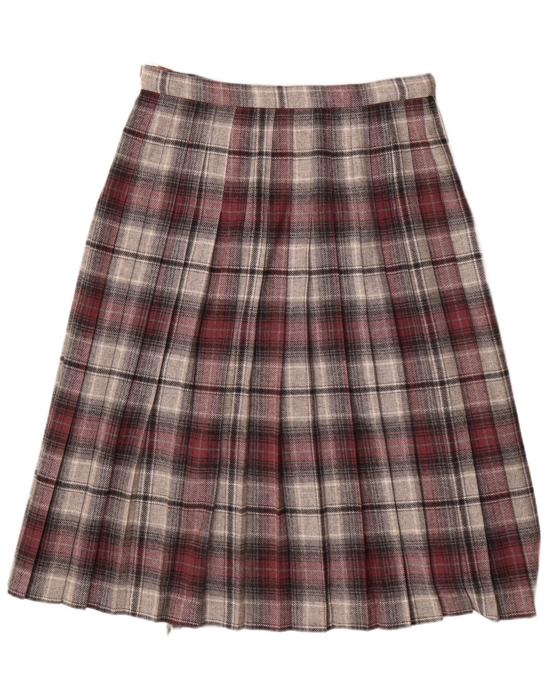 Saia feminina plissada Deerstalker W28 lã xadrez vermelha média