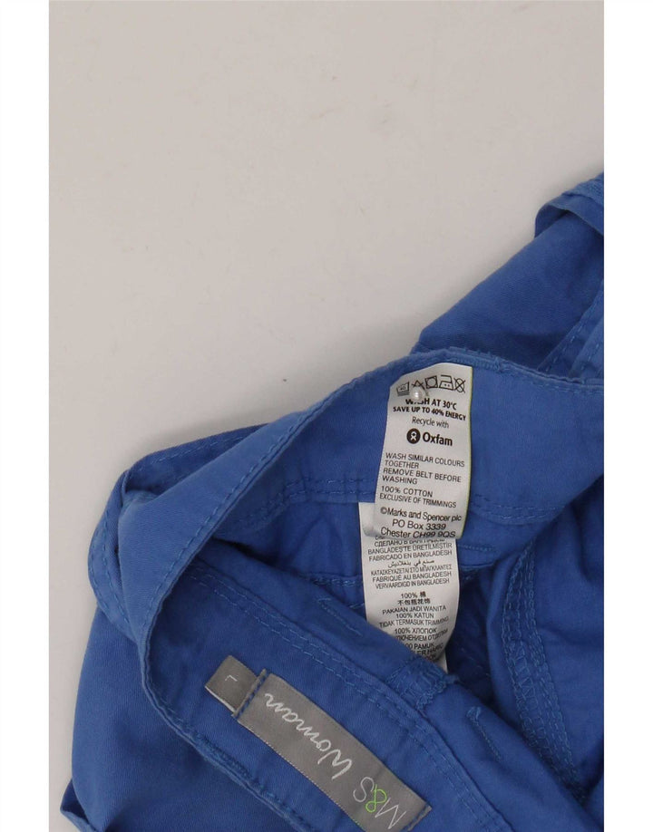 Calça cargo feminina reta Marks & Spencer Reino Unido 14 grande W36 L33 azul
