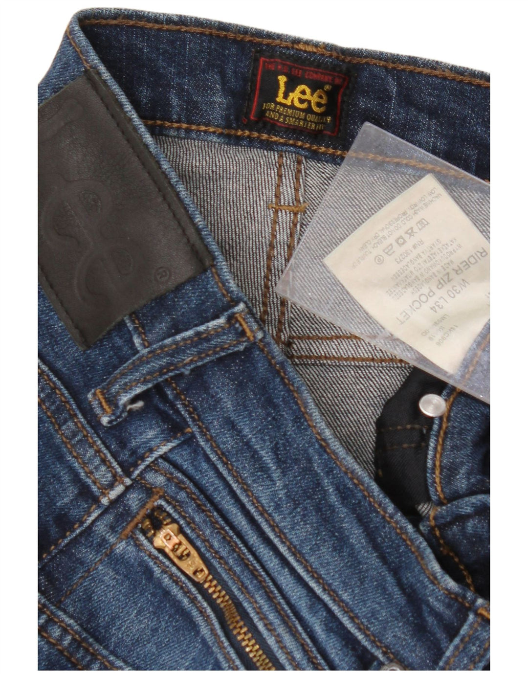 LEE Mens Rider Slim Jeans W30 L34 Azul Algodão