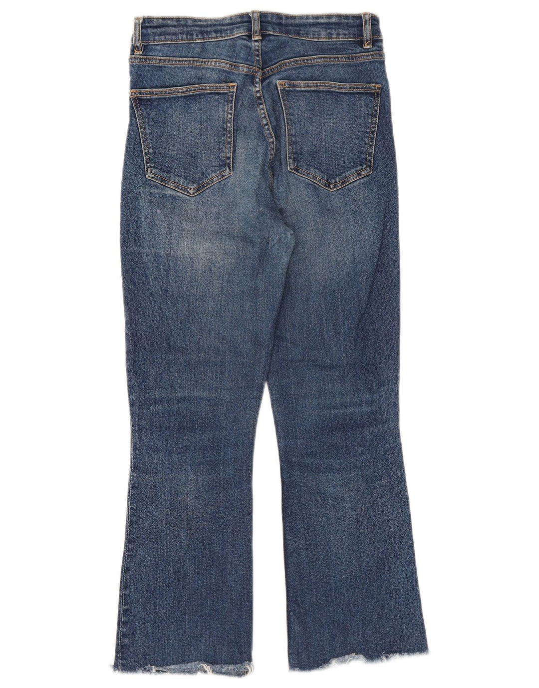 Zara Calça Jeans Feminina Crop Bootcut EU 38 Pequeno W28 L25 Azul